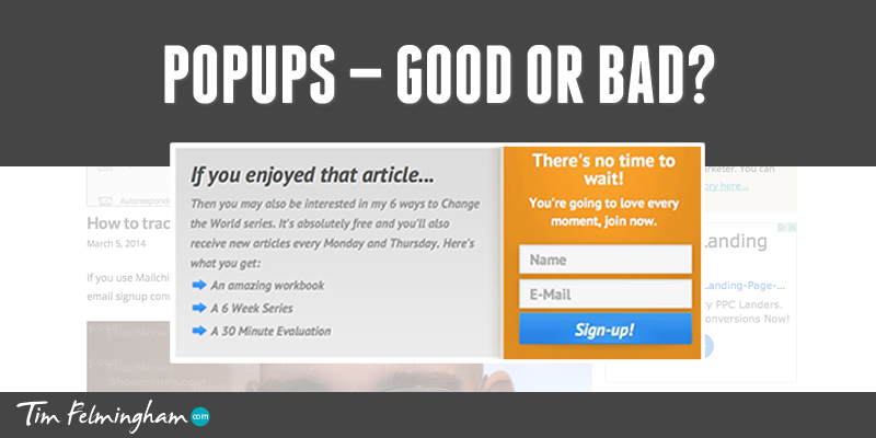 Opt-in Pop ups