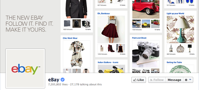 Create Facebook Business Page - example eBay