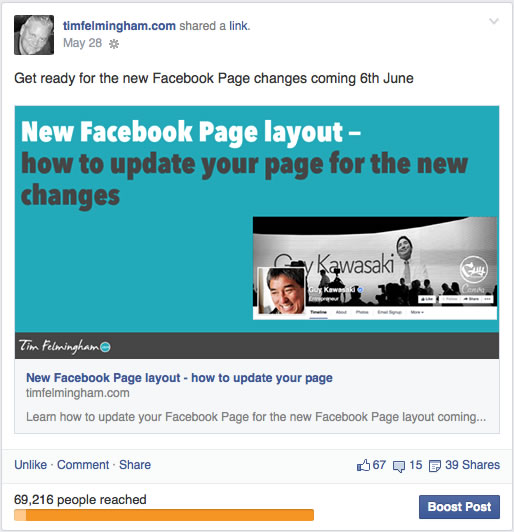 How to advertise on Facebook - Boost Post