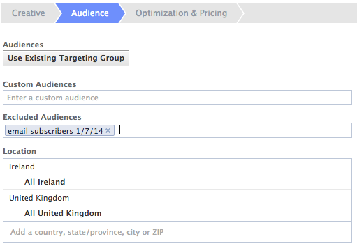 Facebook Ads tips - excluded audiences