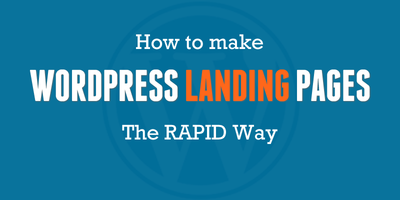 create wordpress landing pages